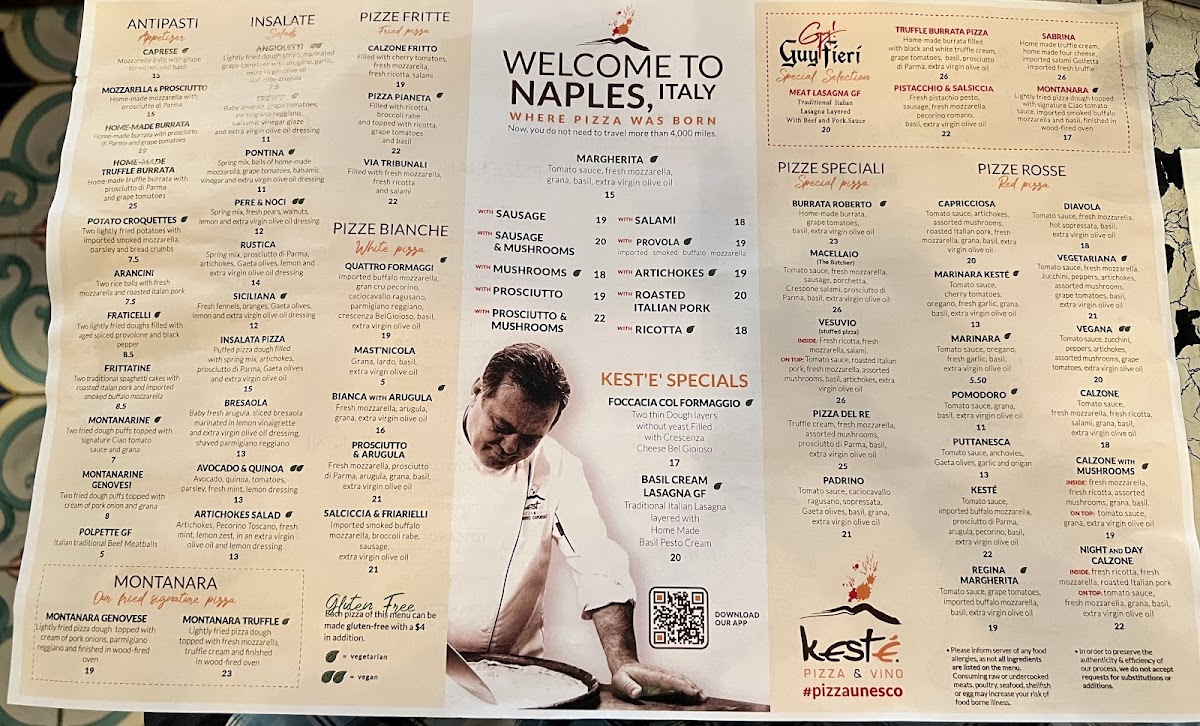 Kesté Pizza e Vino Menu - Image 1