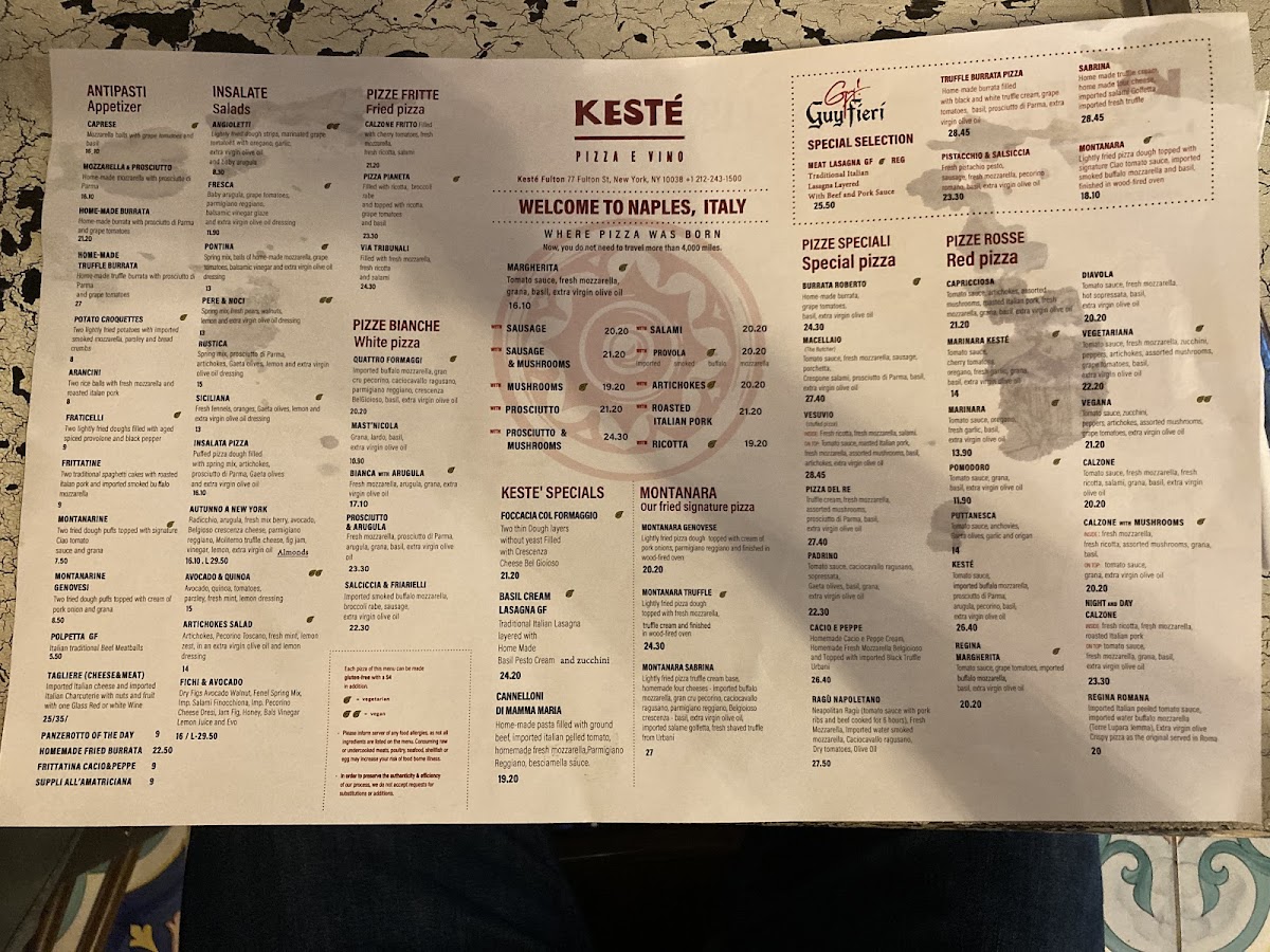 Kesté Pizza e Vino Menu - Image 2